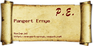Pangert Ernye névjegykártya